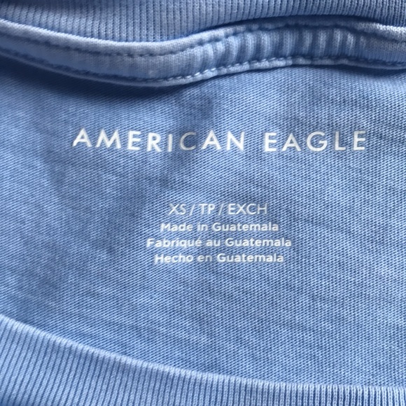 American Eagle cropped blue tee shirt - Picture 3 of 4